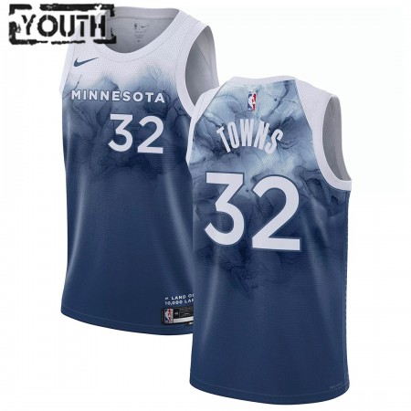 Camiseta Niños NBA Minnesota Timberwolves Karl-Anthony Towns 32 2023-24 Nike City Edition Azul Swingman